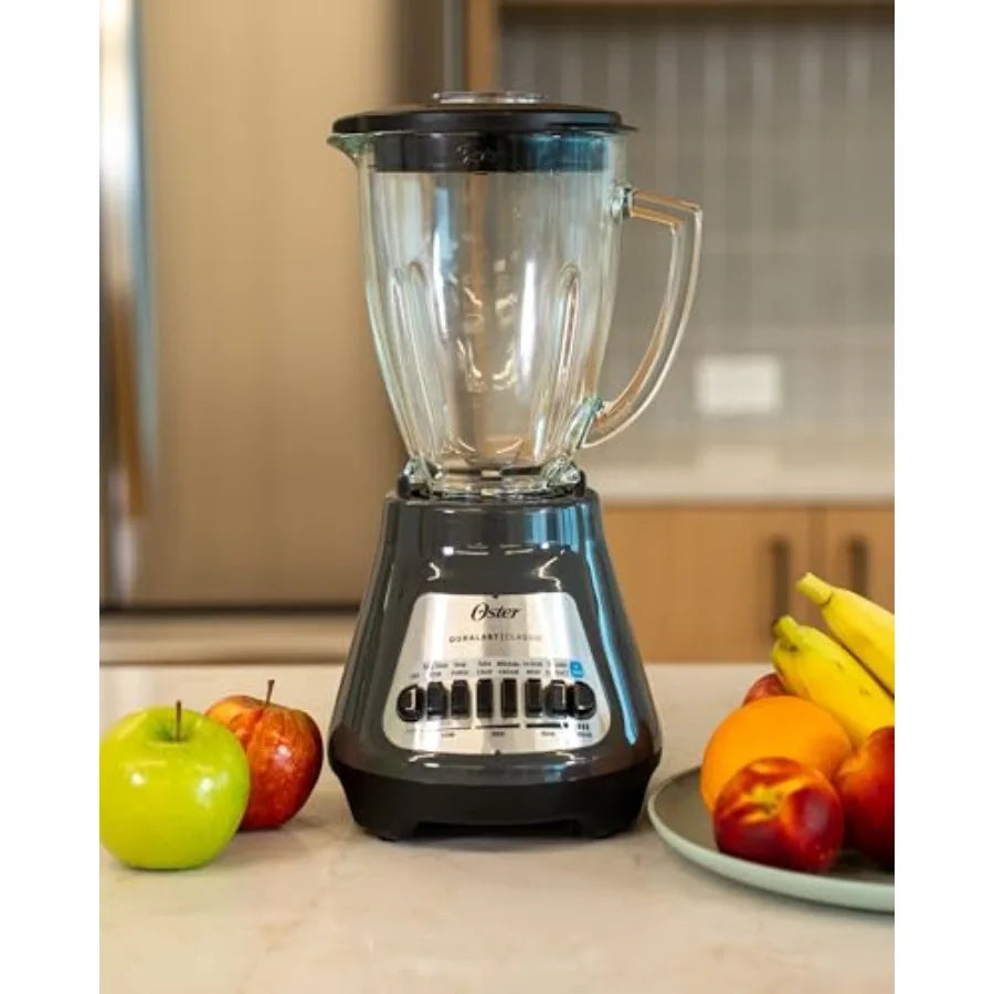 8-Speed Blender with 6-Cup Glass Jar Gray for Home Kitchen Use Durable Glass Construction Sleek Gray Design High-Power Performa