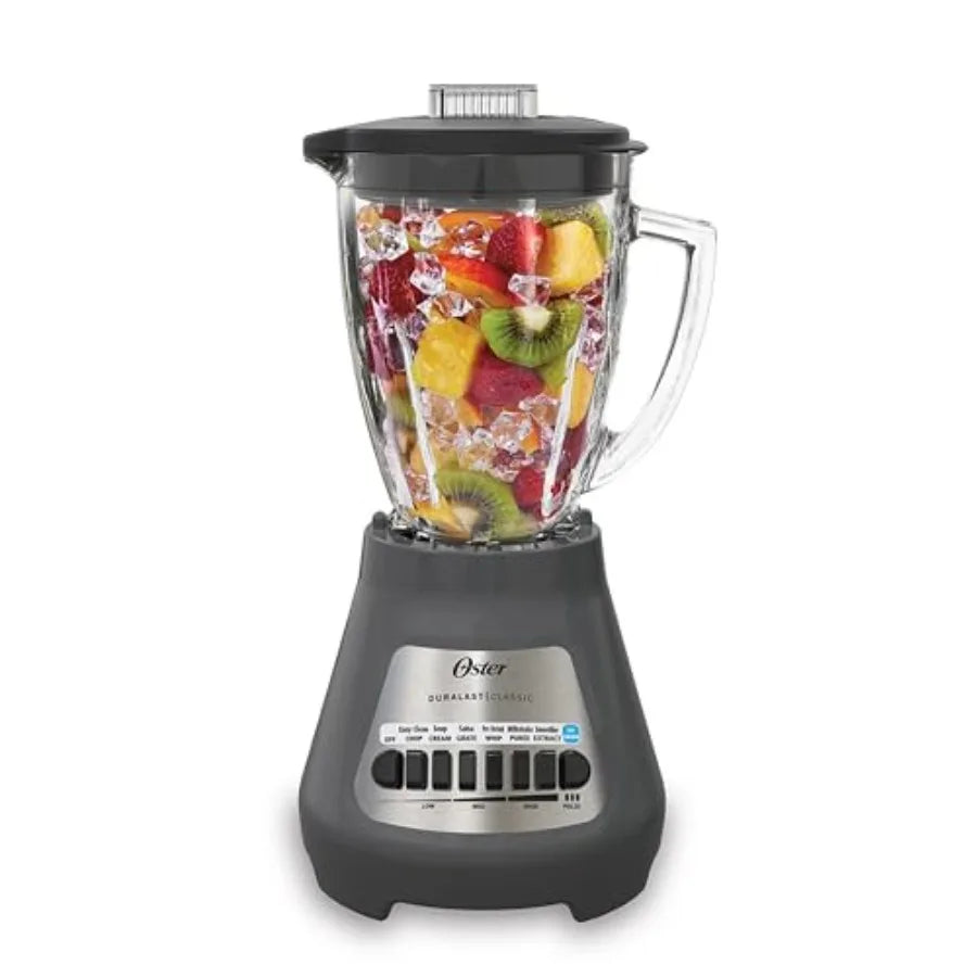 8-Speed Blender with 6-Cup Glass Jar Gray for Home Kitchen Use Durable Glass Construction Sleek Gray Design High-Power Performa