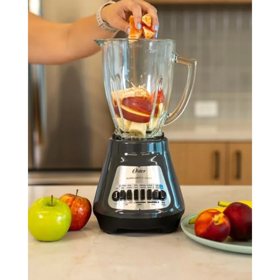 8-Speed Blender with 6-Cup Glass Jar Gray for Home Kitchen Use Durable Glass Construction Sleek Gray Design High-Power Performa